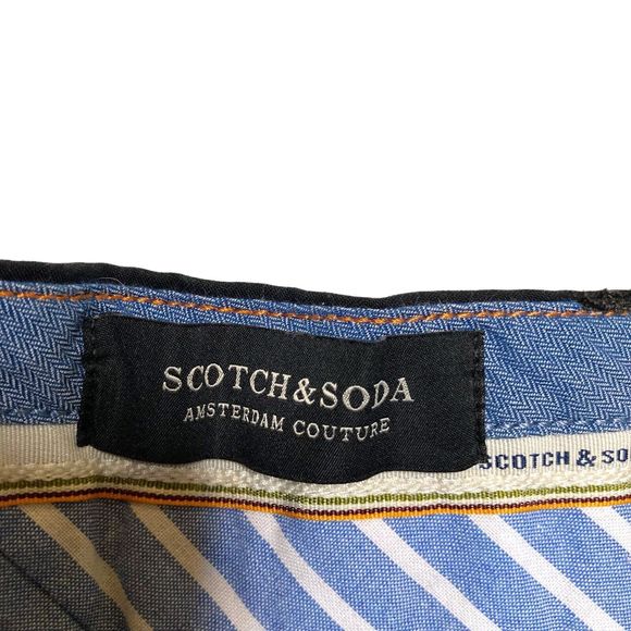 Scotch & Soda Shorts Mens 38 Blue Chino Cotton Embroidered Palm Trees Straight - Picture 13 of 13